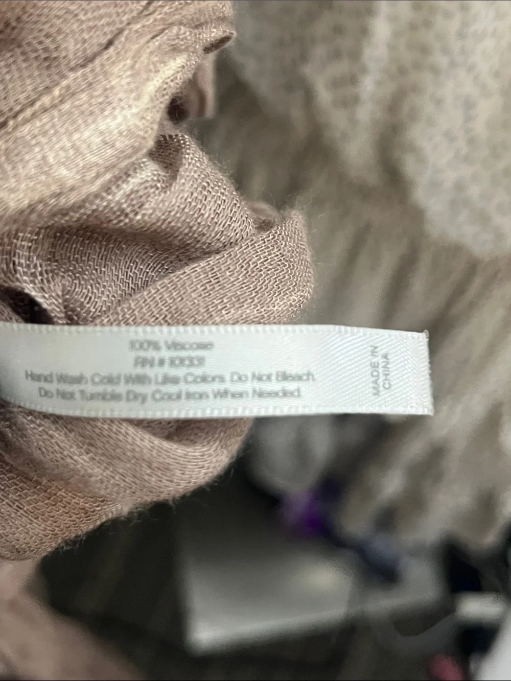 Charlotte Russe Taupe Infinity Scarf Crinkle Lightweight Wrap Fall Ready S221